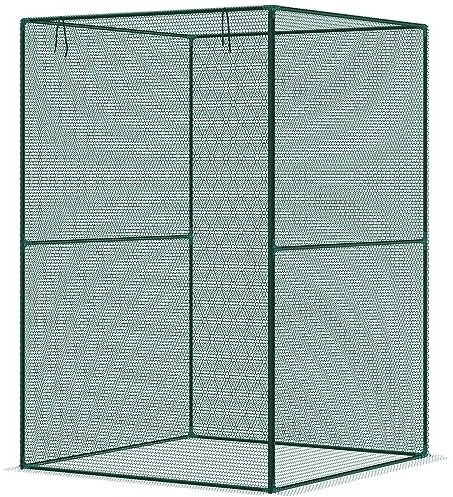 Outsunny Serre de Jardin Tomate Serre Filet de Protection Solaire Porte Enroulable avec charnière HDPE 120 x 120 x 180 cm Vert foncé