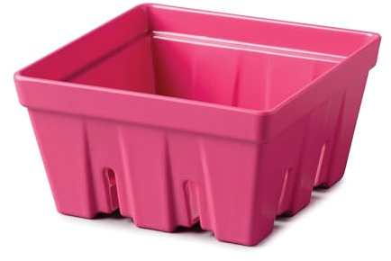 Zeal Fridge Storage Box for Fruits and Berries, Melamine Kitchen Storage Container – Wash and Serve Berry Colander Box, 12cm (Neon Pink)