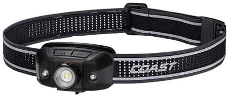 Coast FLX40R 800 Lumen Built-in Rechargeable Battery LED Headlamp with Twist Focus Lens Ultra Strap