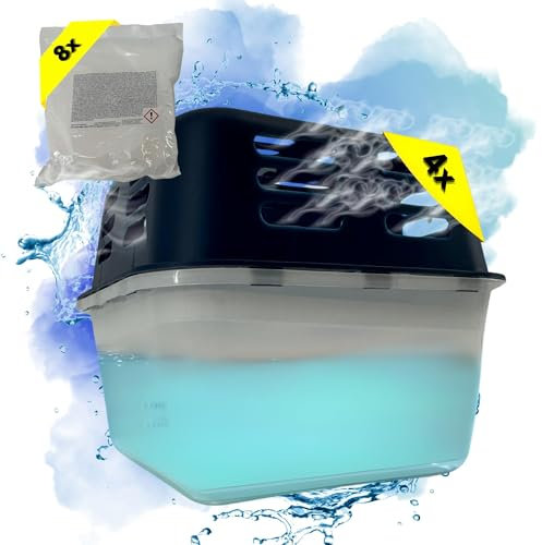 TronicXL 4 deshumidificadores granulados + 8 recargas 30 m² deshumidificadores para sótano, baño, hogar, oficina, sin electricidad, absorción de humedad, deshumidificador de aire, caravana,