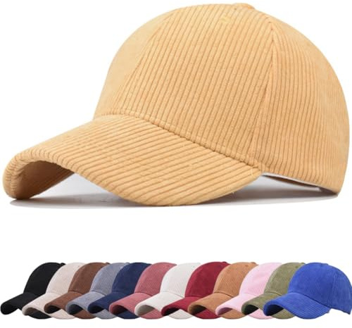 DURINM Casquette de Baseball Classique Unisexe Chapeau en Velours Légère Douce d'hiver Femme Velours Côtelé Vintage de Soleil Femme Respirant pour Voyage en Plein air