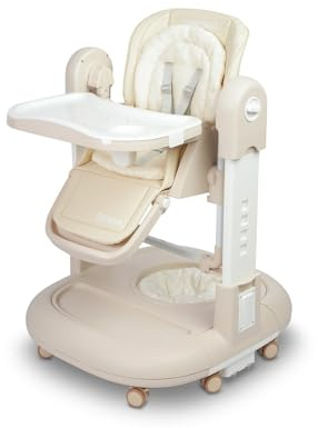 CARETERO - Sitron Seggiolone 3 in 1 - Seggiolone Regolabile, Ergonomico e Girello per Bambini, Sicurezza e Comfort, Vassoio Rimovibile, Altezza Regolabile -Beige