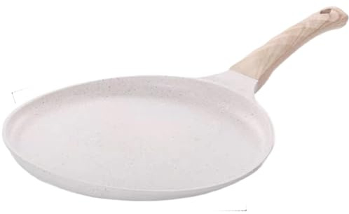 Gettimore Sartén antiadherente para crepes, filetes, huevos, sartén de aleación de aluminio con distribución uniforme del calor, compatible con cocinas de gas e inducción, 28 x 268 cm
