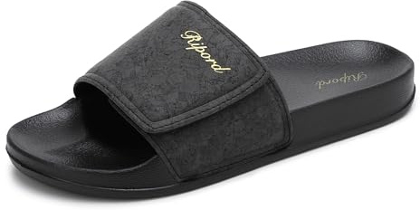 Ripord damsandaler justerbara bekväma slip-sandaler promenadsandaler inomhus utomhus
