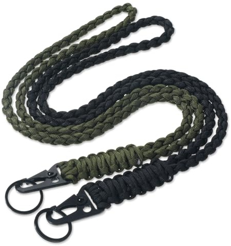 2 Stück Paracord Schlüsselanhänger Umhängeband Schlüsselband Geflochtenes Lanyard Schlüsselbands mit Metall Ring Schlüsselbänder zum Umhängen Langes Schlüsselband für Schlüssel, Ausweishalter