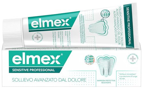 Elmex - Dentifricio Sensitive Professional 75ml (Consegna in 48 Ore), Dentifricio per Denti Sensibili, Protezione per le Gengive, Sollievo dal Dolore alle Gengive, Dentifricio per Gengive Irritate