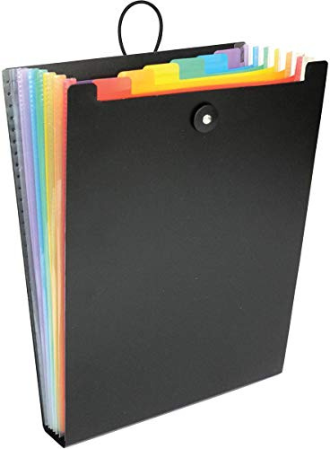 Viquel - Trieur accordéon 6 compartiments Rainbow Class - Trieur vertical pour sac à dos - Organisateur de sac - Format A4 - Noir