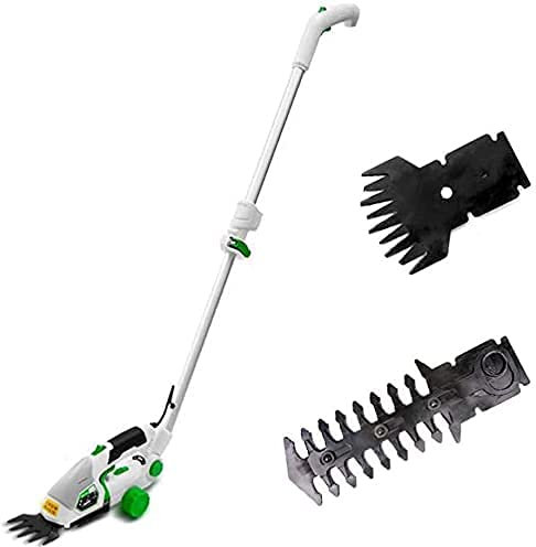 Cortadora De Césped Desbrozadora Cortasetos inalámbrico telescópico 2 en 1 de 7.2 V, batería de iones de litio incorporada, cortadora de mano, tijeras inalámbricas para arbustos, jardines, céspe