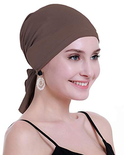 osvyo Copricapo in bambù per chemioterapia, da donna, per perdita di capelli, turbante da infilare, confezione sigillata, BAMB0O TAWNY, Taglia unica