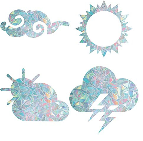 GORGECRAFT 16PCS Weather Window Stickers Glass Clings Static Rainbow Decals Sun Catcher Decorations Non Adhesive Prismatic Vinyl for Prevent Stop Birds