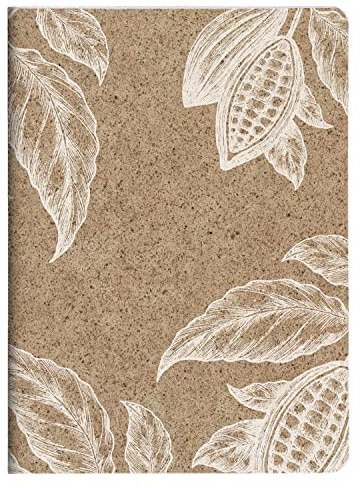 Clairefontaine 83542C - A Stitched Sewn Notebook Paper Cover with Cocoa Shells - A5 14.8x21 cm 96 Lined Pages 90g Ivory Paper Jeans&Cocoa Collection - 3 visuals random delivery