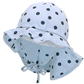 Sterntaler Baby Mädchen Hut Baby Sonnenhut Punkte - Baby Hut, Kopfbedeckung Baby Sommer, Sommerhut Baby - mit Punkten - himmelblau, 53