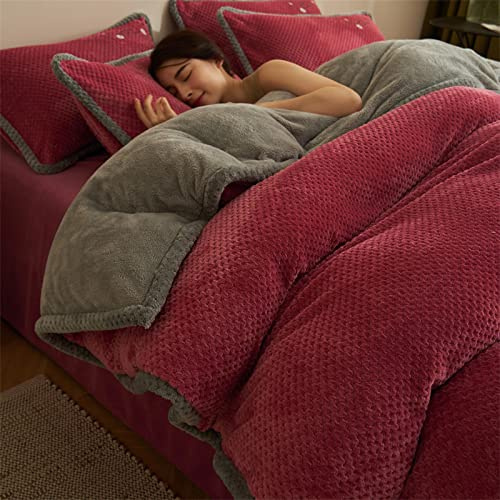 TGPOLI Sabanas Coralina 180,Funda De EdredóN 220x240 AlgodóN,Forro Polar De Coral De Invierno MáS Funda De EdredóN De Terciopelo, Ropa De Cama, Manta, Madre E Hija
