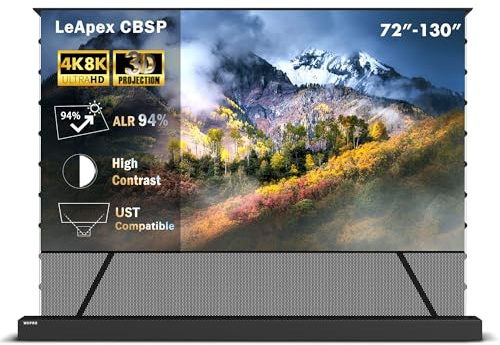 WUPRO LeApex Schermo di Proiezione Retrattile Elettrico CBSP ALR - Schermo Intelligente 4K/8K Ultra HD 3D Attivo 100 Pollici per Proiettori a Ultra Corta Distanza