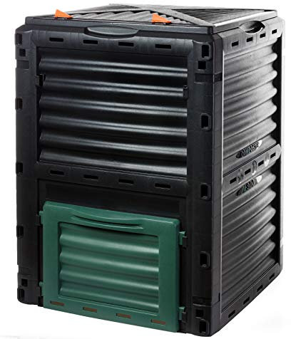 2friends Composter Quick Composter Made of Sturdy Plastic, with Hinged Lid, 300 Litres (H 83 x W 61 x D 61 cm), Thermal Composter for Garden and Kitchen Waste Compost, 100% Recycled Plastic, Made in E