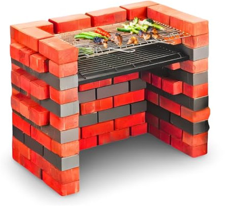 Trendi DIY Brick Charcoal BBQ Barbecue Stainless Steel Cooking Grill Kit | Ash Tray | Outdoor Cooking | Garden | 2 Piece grill rack