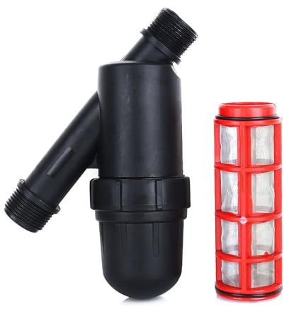 WPKD BLUEIY Filtro per Irrigazione,Filtro a Rete da 3/4 per Tubi,Acciaio Inox 120 Maglie Filtro a Rete,Portata 5 m³/h,per Giardini Serre e Agricoltura(20x13x6,5cm)