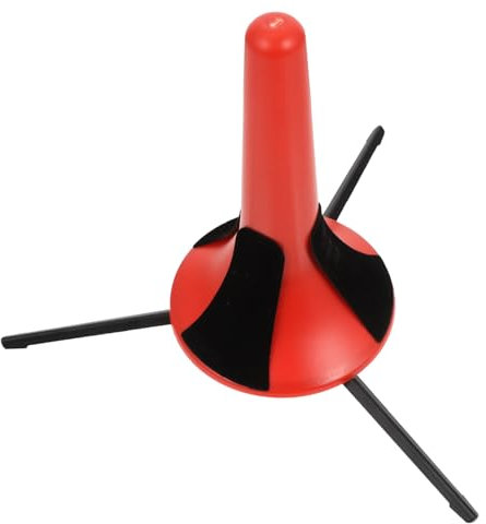 BESTonZON Klappbarer Trompetenständer Aus Metall Mit Abnehmbarem Dreibeinstativ Trompetenhalter Für Blasinstrumente Schutzpolster Rot