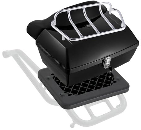 VEVOR Motorrad-Topcase Motorradkoffer 48 L universelle Heckbox aus PP-Material, wasserdichte & abnehmbare Motorrad-Topbox mit Mehrlochboden & Regal Helmkoffer (565 x 500 x 380 mm)