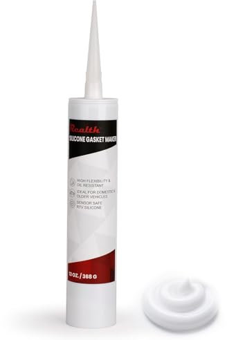 Realth Junta de Silicona para Motor | Blanco 368g | Alta Temperatura | Resistencia al Aceite | Sellador de Silicona Multipropósito para Puertas de Automóviles, Parabrisas y Motores