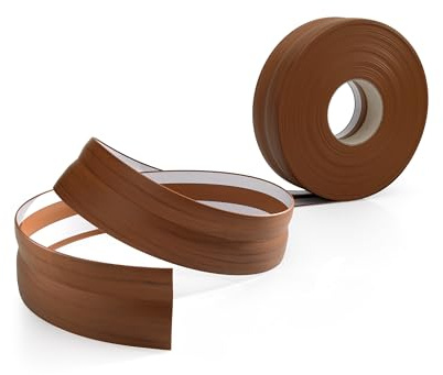 Quest Battiscopa Morbido Adesivo - 32 mm x 23 mm - Listello in PVC, Finitura Flessibile, Profilo Angolare per Cucina, Bagno, Parete, Pavimento - Decorativo (Noce, 15m)