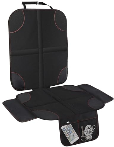 Protector de asiento de coche, alfombrilla impermeable para tapicería de y tela, funda acolchada resistente, compatible con ISOFIX, respaldo antideslizante, ajuste para SUV y coche