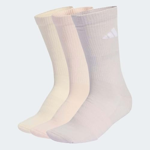 adidas Unisex adulto CUSHIONED SPORTSWEAR CREW SOCKS 3 PAIR PACK, wonder white/wonder quartz/ice purple, 40-42