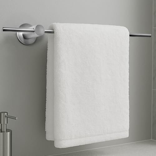HOMMEY- Toalleros de Baño sin Taladro -Toallero de Diseño - Accesorios de Baño- Toallero Adhesivo Regulable -Toallero Acero Inoxidable 304- Accesorios Baño sin Taladro (Acero Pulido, 40 CM)
