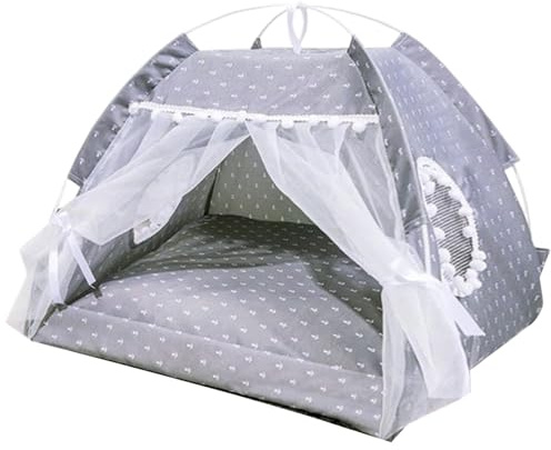 Niche d'intérieur pour Chien, Jolie Tente Douce avec fenêtre et Rideau en Maille, lit pour Chat Portable, Tente Princesse Respirante et fraîche pour Animal de Compagnie, lit pour Chat, pour chi