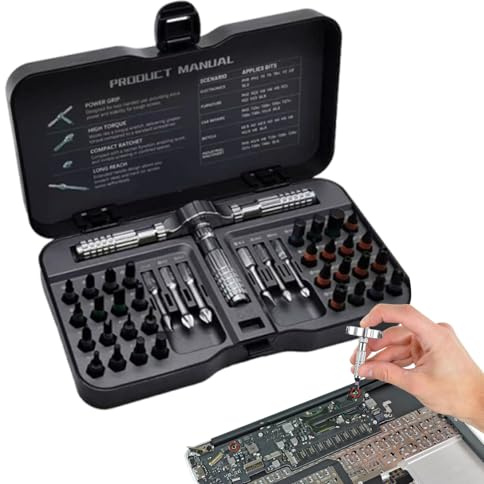 Jukeoiu Set di cacciaviti – Set di cacciaviti a cricchetto con, kit di riparazione di precisione per computer, elettronica, occhiali, PC, bici, mobili, orologi, anello, campanello