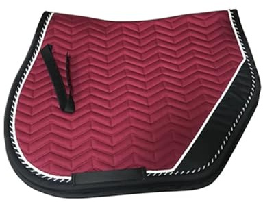 Manta for silla de montar a caballo con forro tela algodón y cojín salto cordón decorativo Para El Lomo Del Caballo(Burgundy)