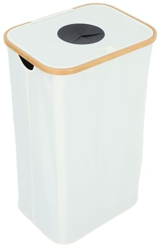 DECHOUS Large 105l Foldable Bottle Recycling Bin with Oxford Fabric and Removable Inner Bag, Beige Lid Flat Storage Organizer for Kitchen, Pantry, and Travel