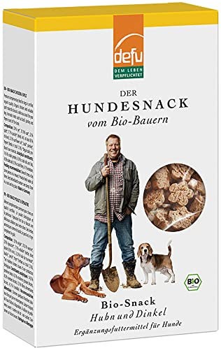 defu Hundesnack | 1 x 200 g | Bio Hundekekse Huhn & Dinkel | Premium Bio Leckerlis für Ihren Hund
