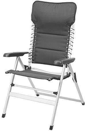 Silla de camping Campart Travel CH-0596 – Acolchada – Cordón elástico – Gris oscuro