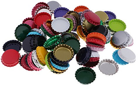 Baoblaze 100 Abgeflachte Kronkorken Kronkorken Cabochons Bottle Caps für und Kunst als DIY Anhänger Schlüsselanhänger Kühlschrankmagnet, Mehrfarben 1, 25 mm