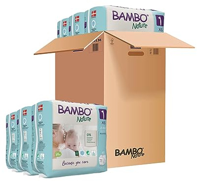 Pañales Bebé Bambo Nature Talla 1 – 2 a 4kg (PACK 6 x 22 UN)