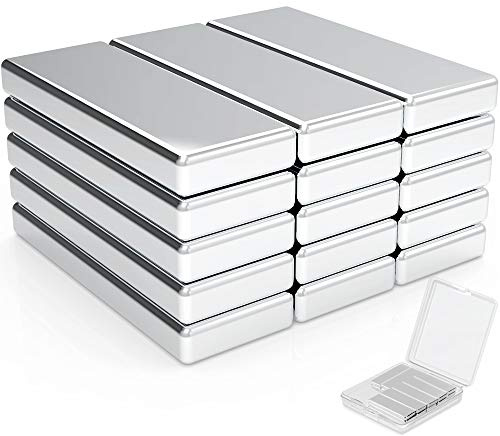 Aimants de Terre Rare,20PCS Aimants Neodyme Super rectangle aimants en néodyme rectangulaires, réfrigérateur, sous-sol bâtiment- 30X10X3mm