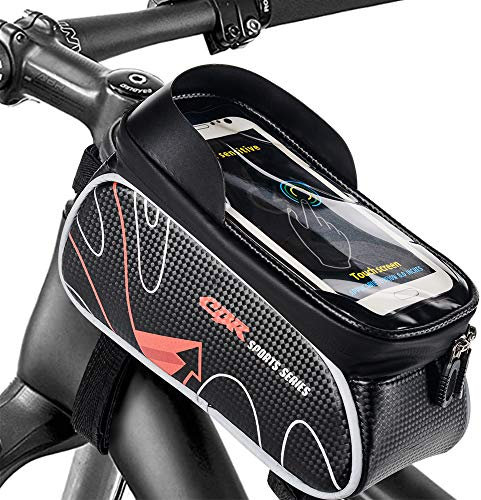 Aolex Fahrrad Rahmentasche,Wasserdicht - Fahrrad Handyhalterung Fahrradtasche mit Fingerabdrucksensor für Smartphone unter 6 Zoll
