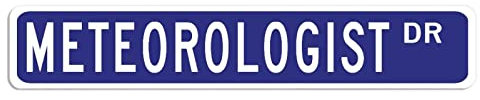 Meteorologist Career Novità Targa Meteorologo Metallo Metallo Metallo Alluminio Meteorologo Decorazione Ufficio Meteorologo Interno/Esterno, Regalo 7,5 x 45 cm