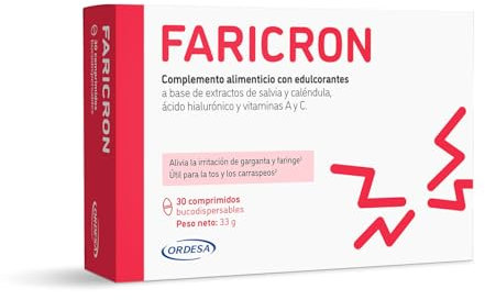 Faricron │ 30 Comprimidos Bucodispersables │Complemento Alimenticio para Molestias de Garganta