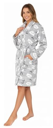 TURTLE Clouds Robe Womens Luxury Dressing Gown Clouds All Over Fleece Long Gown(M (Medium))