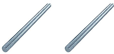 HELPMATE - Tige filetée M6 x 330 mm en acier galvanisé - Lot de 4 tiges filetées avec filetage métrique complet - Vis sans tête classe 4.8, DIN 976