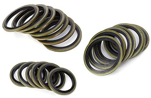 240 Pièces 6 8 10 12 14 16 18 20 22 24 27 30mm Joint Torique Bague Bs Joint Vidange Métal Caoutchouc Joint d'étanchéité Bouchon de Vidange D'huile Jeu de Joints