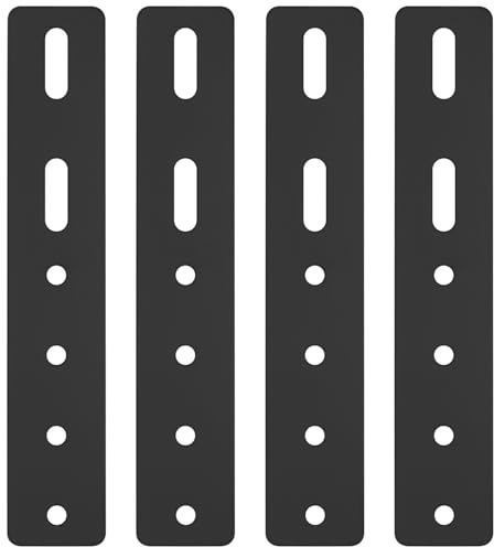 4 Pcs Heavy Duty Perforated Brackets - 4 Holes & 2 Slots Metal Mending Plates for Timber Fixing Repair, 7.87x1.4/200x36mm