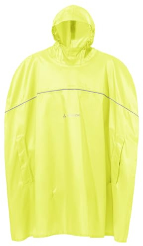 VAUDE Kids Grody Poncho II – Regnponcho för cykel och vandring, vattentät med handslingor, ryggsäckssäker, reflekterande, återvunnet material – Made in Germany
