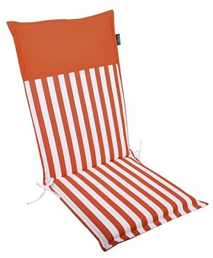 LILENO HOME Cuscino per sedia da giardino, set di 1 schienale alto a righe di corallo Uni Coralle, comodo lettino per mobili da giardino, seduta Malt