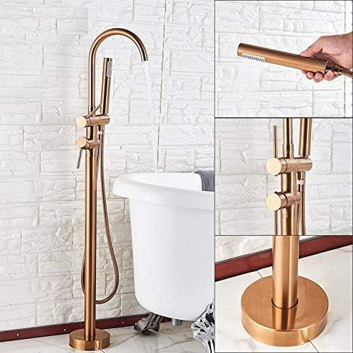 Robinet Sur Pied De Salle De Bains Doré, Robinets De Baignoire, Mitigeur Froid Et Chaud À Poignée Unique, Robinet Doré Rose,Robinet Doré Rose
