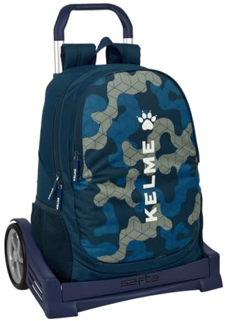Safta KELME EPIC - Mochila Escolar, Espalda Ergonómica, con Carro Evolution, Ideal para Niños de Diferentes Edades, Cómoda y Versátil, Calidad y Resistencia, 32x16x44 cm