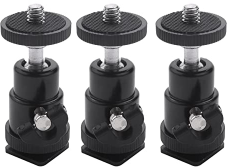 Remingtape Mini rótula [6 unidades] con adaptador de de zapato caliente 360 grados 1/4 cabezas de bola pequeñas ligero giratorio micro rótula para cámara DSLR, videocámara, flash, soporte de luz