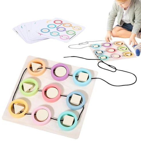 Giocattoli da infilare per bambini,Giocattoli da infilare in legno,Giochi di viaggio con infilatura di abbinamenti di colori - educativi per allacciatura di abilità motorie , giocattoli per